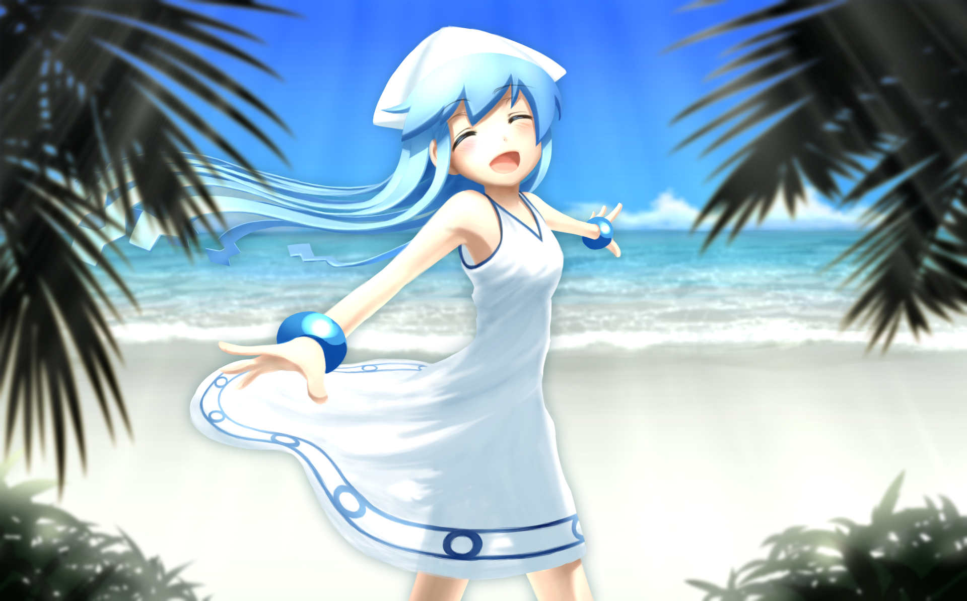 Download Ika Musume Anime Squid Girl HD Wallpaper