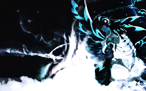 A stunning HD wallpaper featuring Acnologia, a powerful character from the anime Fairy Tail, depicted in a dynamic and dramatic scene with dark, swirling elements.