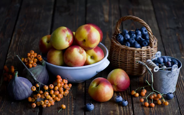 nectarine blueberry food fruit HD Desktop Wallpaper | Background Image