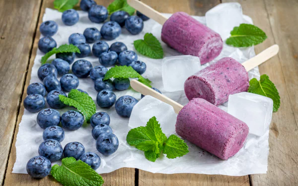 ice cube blueberry dessert food ice cream HD Desktop Wallpaper | Background Image