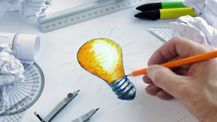 light bulb pencil artistic Idea HD Desktop Wallpaper | Background Image