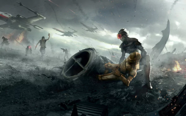 battle C-3PO R2-D2 X-Wing Han Solo Sci Fi Star Wars HD Desktop Wallpaper | Background Image