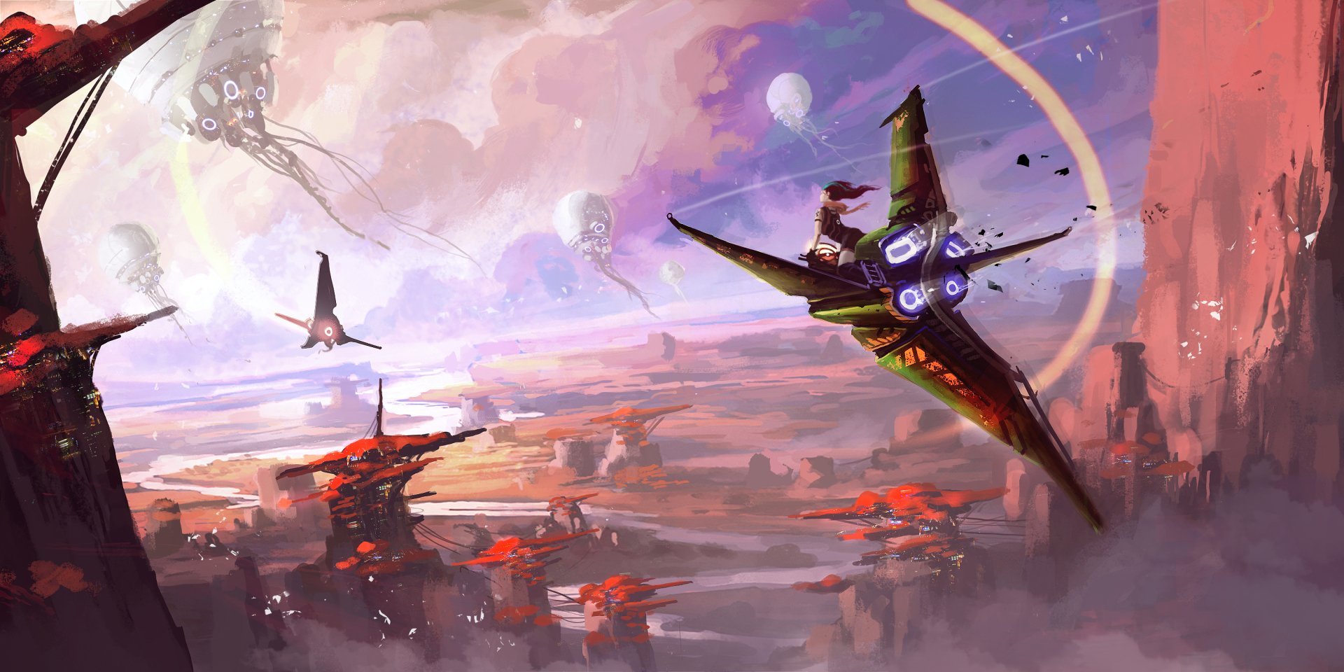 Download Landscape Sci Fi Vehicle HD Wallpaper by thatnickid