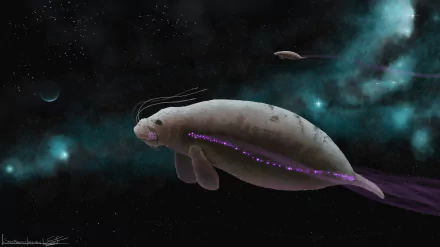 space manatee fantasy Animal Fantasy Animal HD Desktop Wallpaper | Background Image
