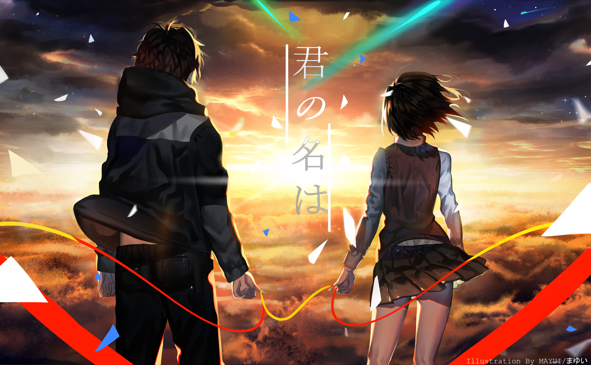 HD wallpaper: kimi no na wa, your name, mitsuha miyamizu, taki tachibana