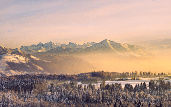 Photography Winter Fog Snow Nature Forest Sky Mountain Landscape HD Wallpaper | Background Image
