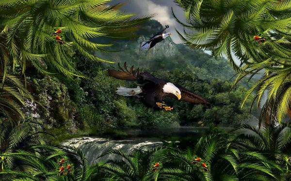  Eagles in Fantasy Rainforest