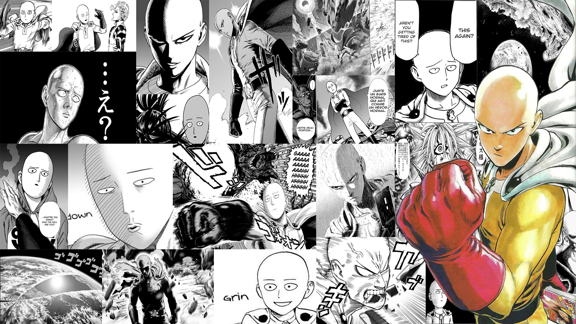 ArtStation - Manga Collage Wallpaper - One Punch Man / 1680x1050px