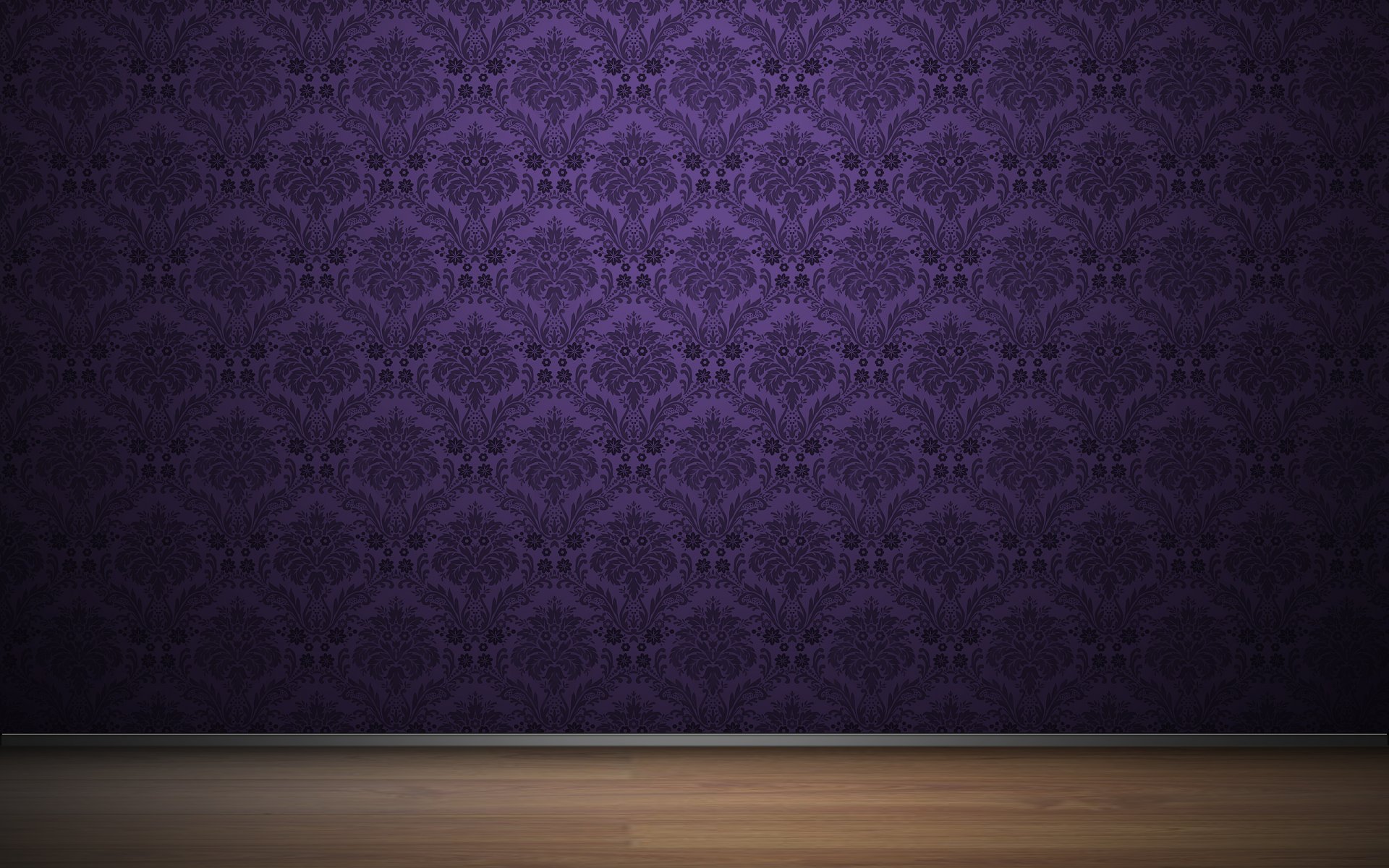 Abstract purple pattern with intricate floral motifs on a smooth wall, presented as an HD PC desktop wallpaper and background.