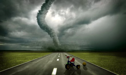 ball tricycle cloud tornado artistic road HD Desktop Wallpaper | Background Image