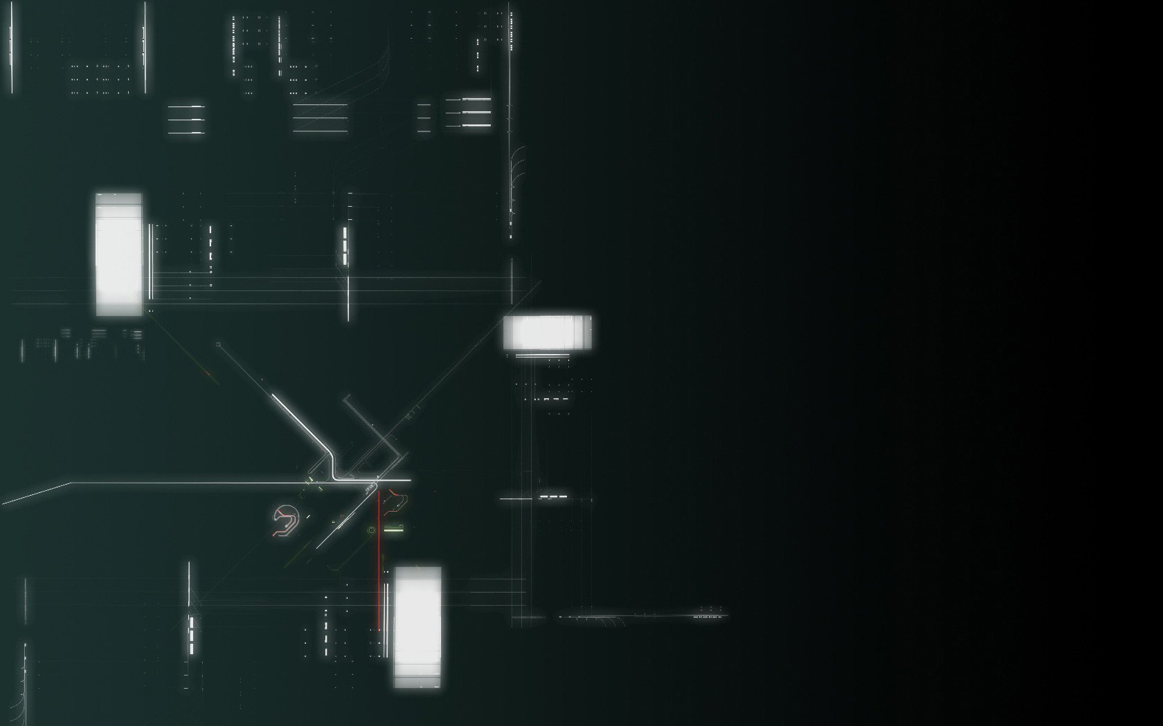 HD PC desktop wallpaper featuring a dark technology-themed background with abstract circuit lines and glowing rectangular elements.