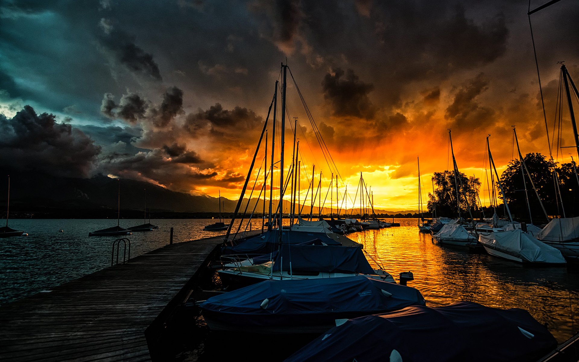 Sunset over Marina HD Wallpaper | Hintergrund | 1920x1200 | ID:744830