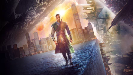 Baron Mordo, played by Chiwetel Ejiofor, stands on a surreal landscape in this dynamic 4K Ultra HD desktop wallpaper from the movie Doctor Strange.