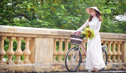 white dress model woman asian HD Desktop Wallpaper | Background Image