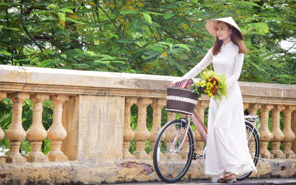 white dress model woman asian HD Desktop Wallpaper | Background Image