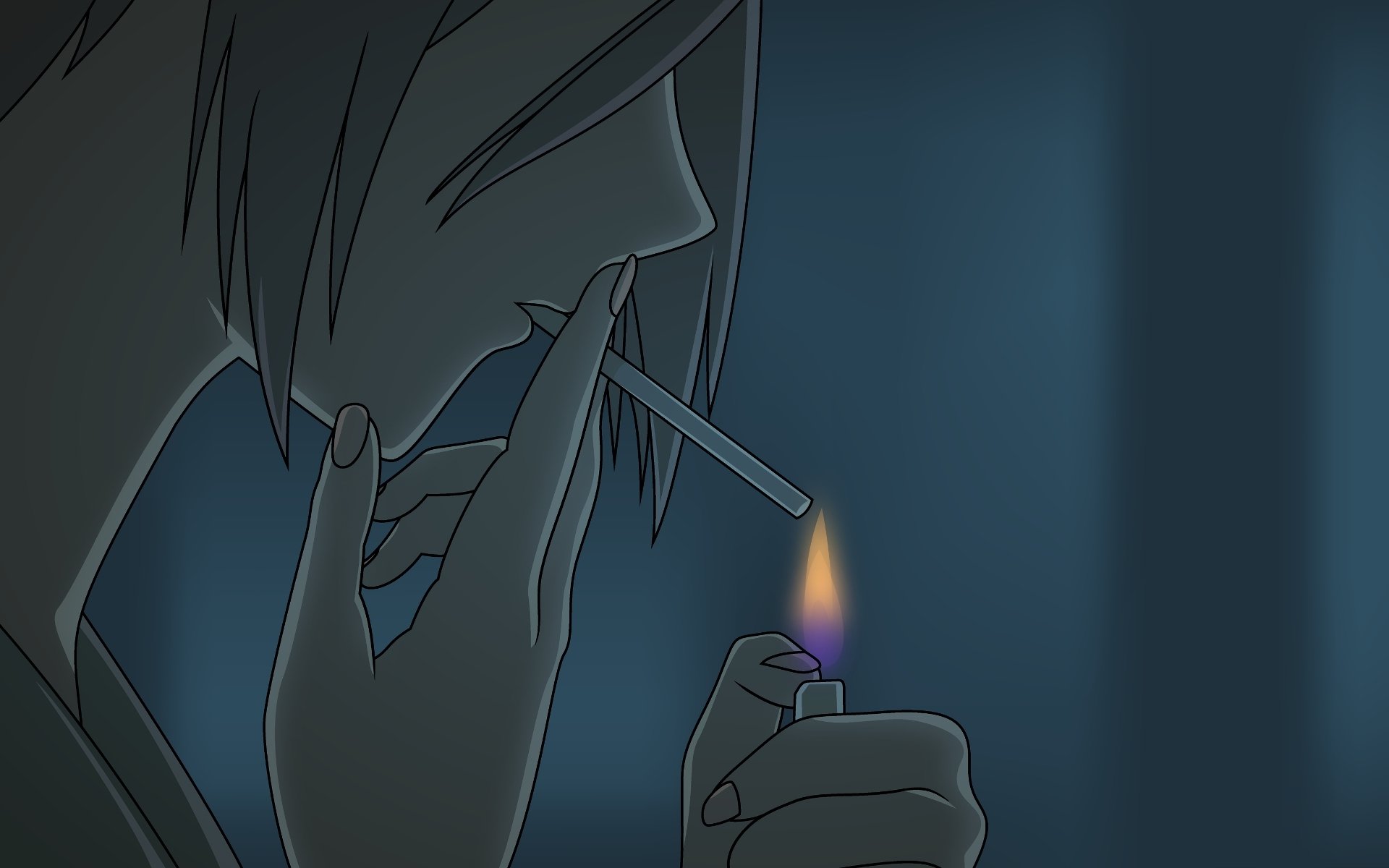 Курящий человек аниме