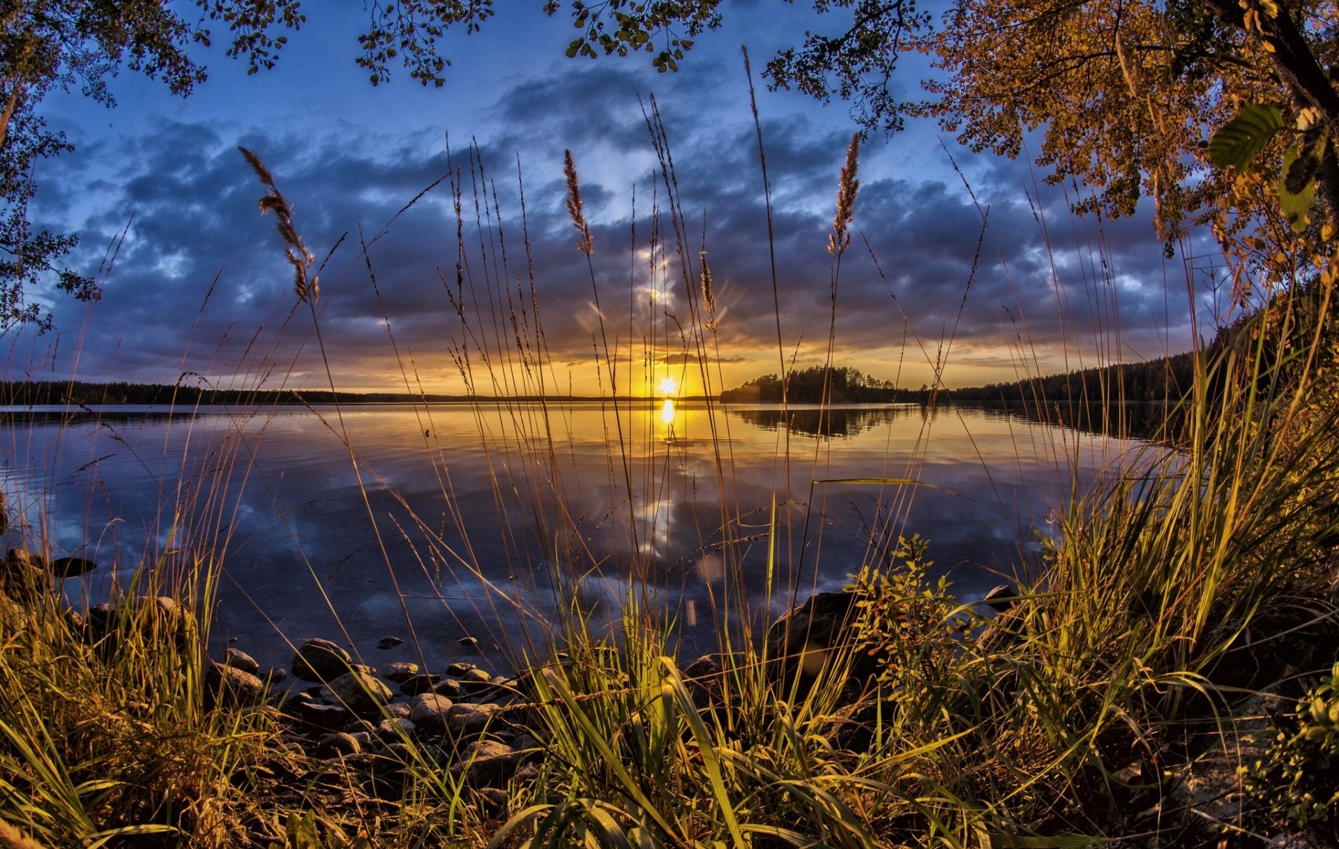 Download Reflection Cloud Sunrise Sky Horizon Nature Lake HD Wallpaper ...