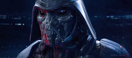 HD PC desktop wallpaper featuring a close-up of Darth Vader’s helmet with sci-fi detailing from Star Wars.