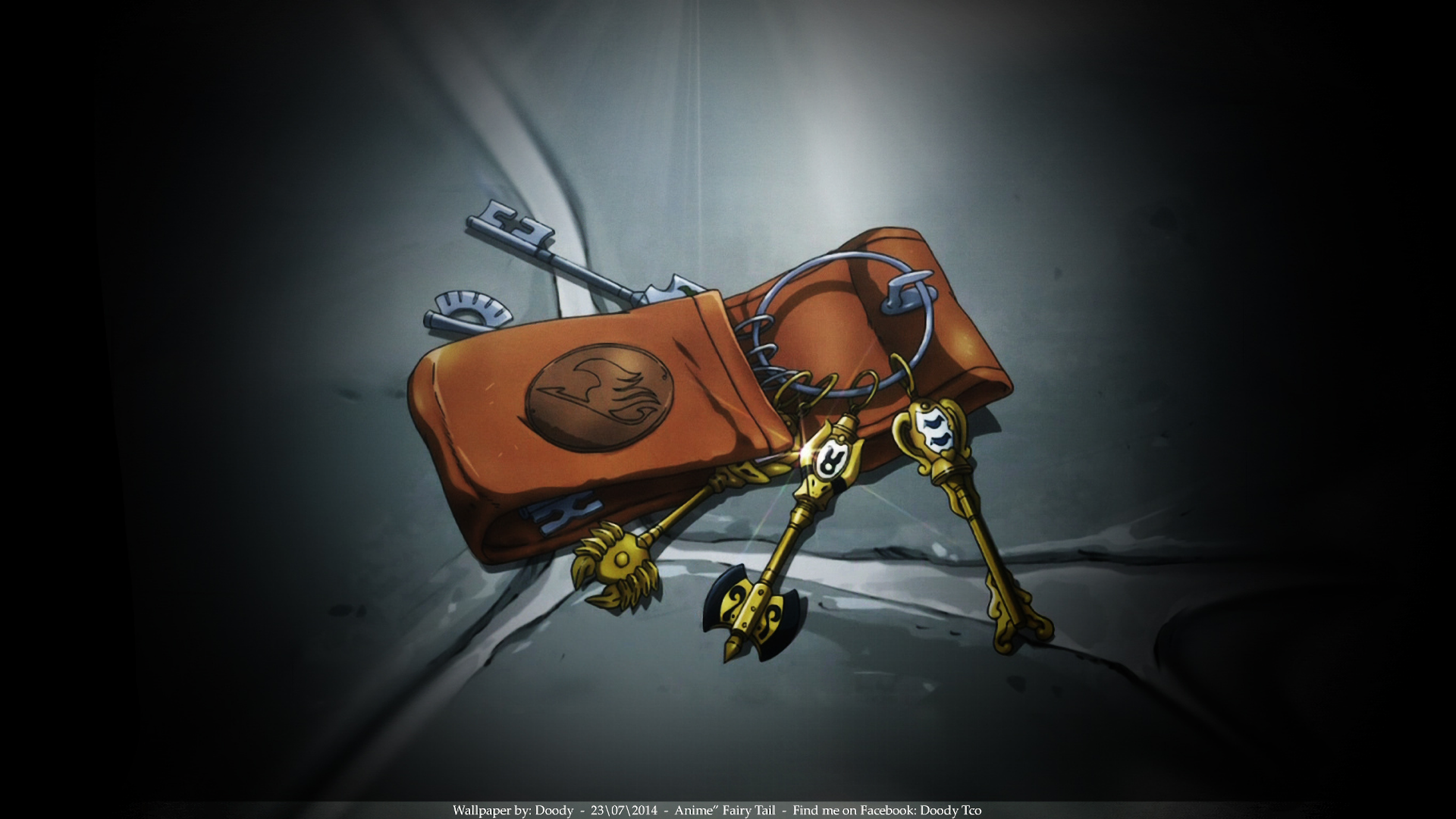 HD desktop wallpaper featuring an intricate design inspired by the anime Fairy Tail, showcasing a detailed, mechanical object against a dark background.