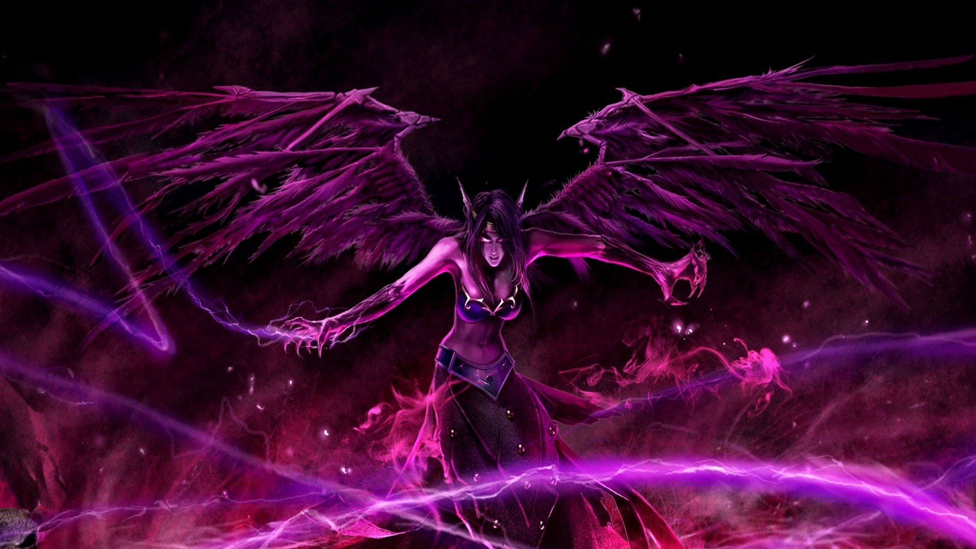 Download Morgana (League Of Legends) Purple Dark Angel Angel Fantasy ...