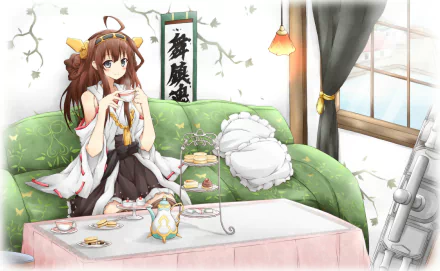 Kongou (Kancolle) Anime Kantai Collection HD Desktop Wallpaper | Background Image