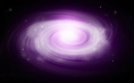 A mesmerizing HD PC desktop wallpaper featuring a vibrant purple galaxy swirling against a dark backdrop, evoking the wonder of sci-fi exploration.