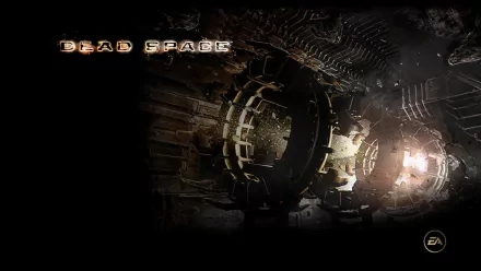 A captivating HD PC wallpaper featuring a dark, industrial setting from the video game Dead Space, showcasing eerie lighting and intricate mechanical structures.