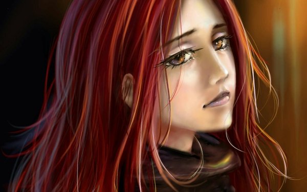 Women Artistic Painting Sad Red Hair Brown Eyes Face HD Wallpaper | Background Image