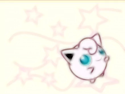 HD wallpaper featuring Jigglypuff from Pokémon, set against a soft background with stars, capturing the playful essence of this beloved anime character.