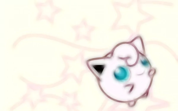HD wallpaper featuring Jigglypuff from Pokémon, set against a soft background with stars, capturing the playful essence of this beloved anime character.