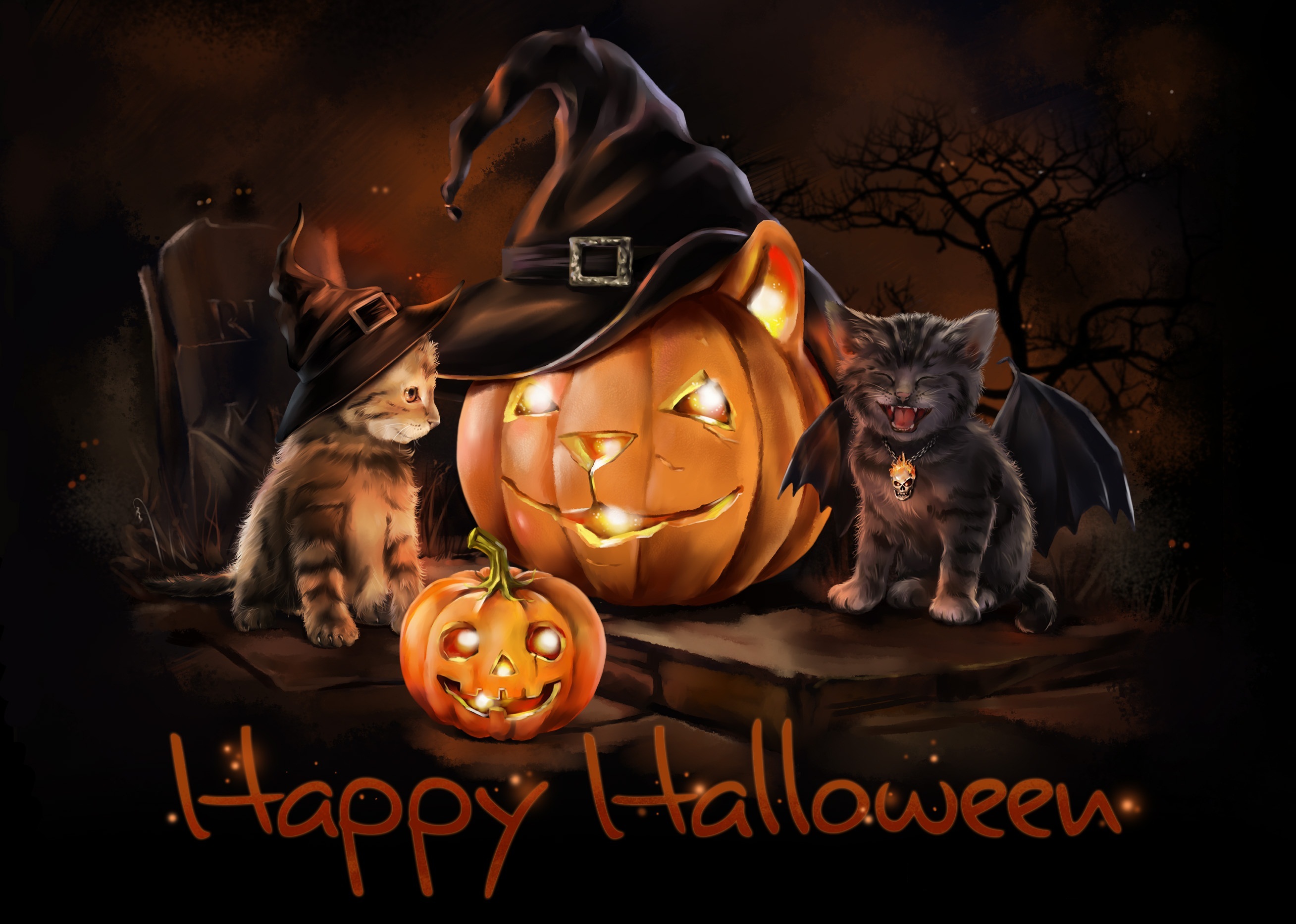Halloween Cute Cat Wallpaper