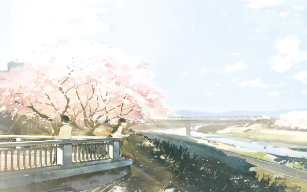 cherry blossom spring sakura Anime Original Spring Anime HD Desktop Wallpaper | Background Image