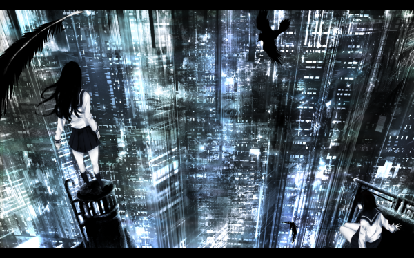 Anime City HD Wallpaper | Background Image