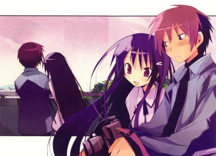 Anime Hanbun no Tsuki ga Noboru Sora HD Desktop Wallpaper | Background Image