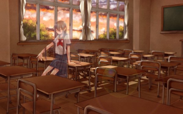 Anime Girl School HD Wallpaper | Background Image