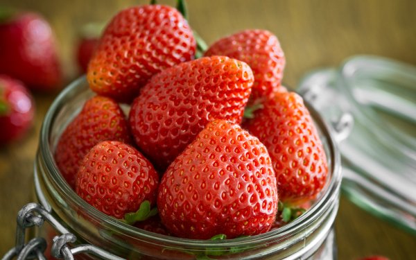 Food Strawberry Fruits Berry Fruit Jar HD Wallpaper | Background Image