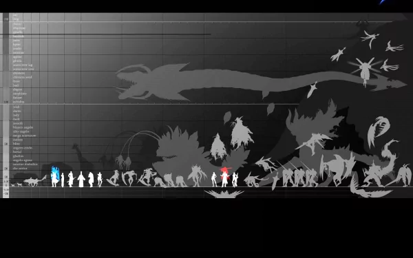 HD desktop wallpaper featuring iconic silhouettes and creatures from the video game Devil May Cry, showcasing a dynamic and artistic representation of its universe.