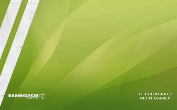 HD PC desktop wallpaper featuring a minimalist green background with subtle wave patterns, tagged with sooper, music, and Rammstein themes.