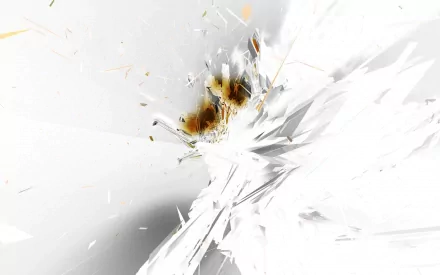 Abstract white design with sharp geometric shapes and subtle gold accents, creating a dynamic and modern HD PC desktop wallpaper background.