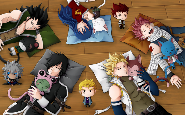 Anime Fairy Tail Sting Eucliffe Rogue Cheney Lector Frosch Gajeel Redfox Natsu Dragneel Happy Wendy Marvell Panther Lily Charles Laxus Dreyar HD Wallpaper | Background Image