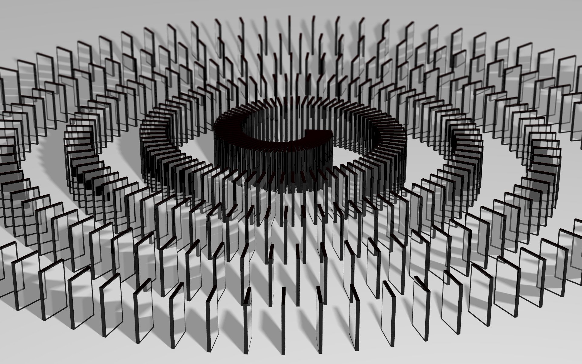 An abstract artistic design features a spiral of black and white elements, creating a dynamic and visually engaging HD desktop wallpaper and background.