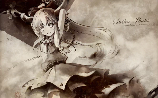 Suika Ibuki Anime Touhou HD Desktop Wallpaper | Background Image