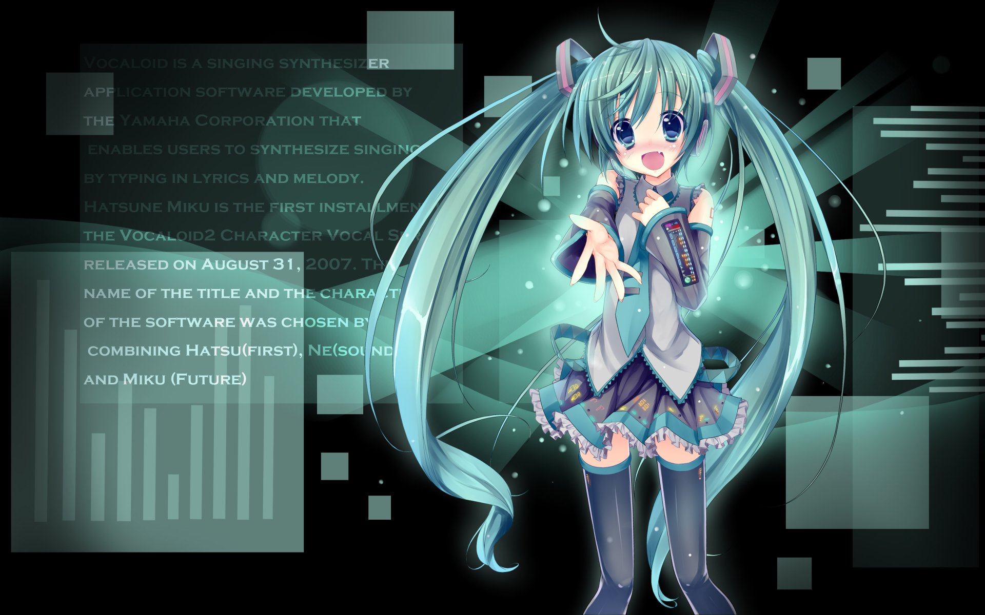 Neon Twin-Tails: Hatsune Miku — 2K Quad HD Vocaloid Anime Wallpaper by KD, image size:1920x1200