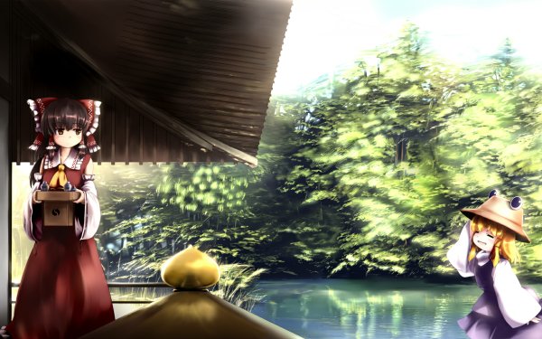 Anime Touhou Reimu Hakurei Suwako Moriya HD Wallpaper | Background Image