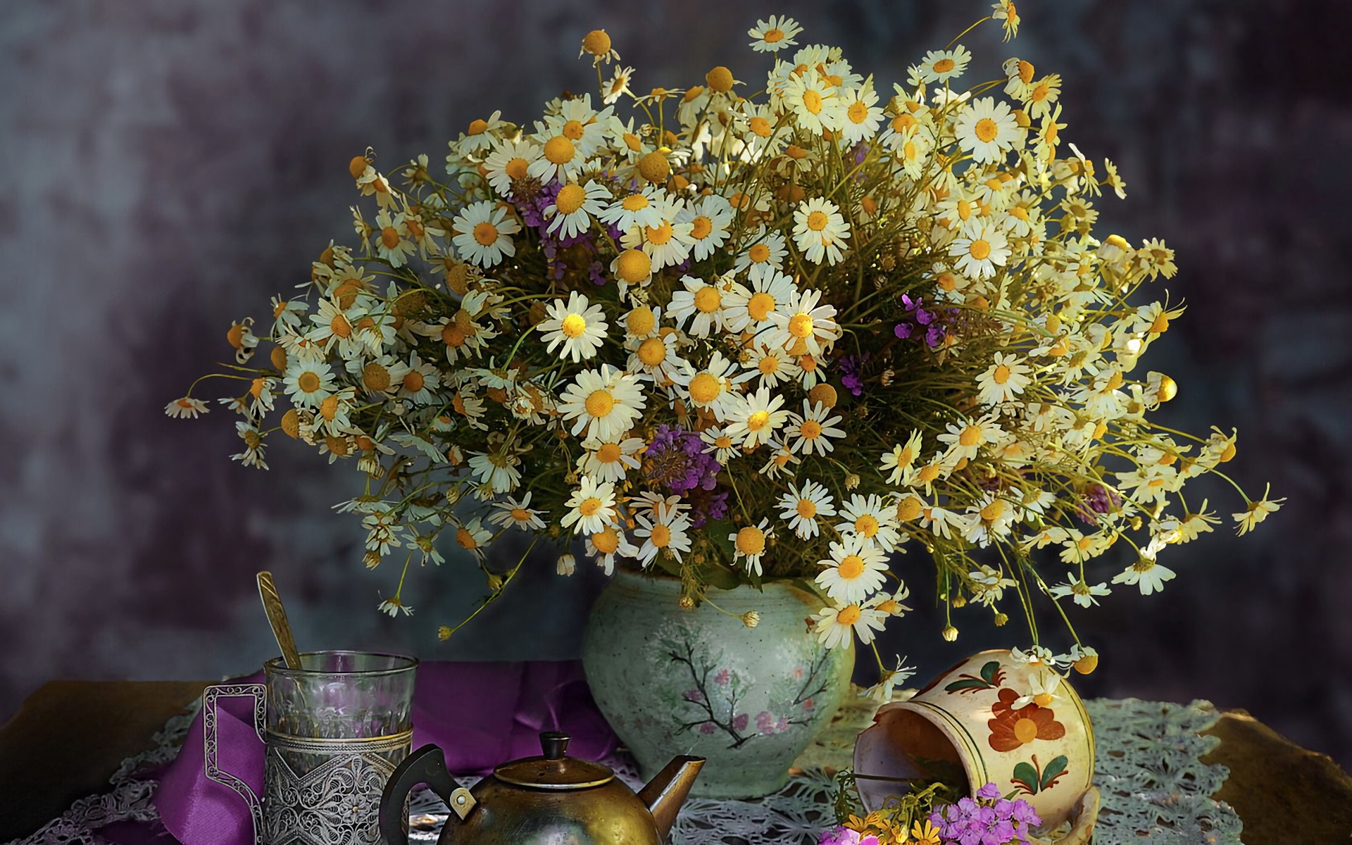 Download White Flower Teapot Vase Daisy Flower Photography Still Life