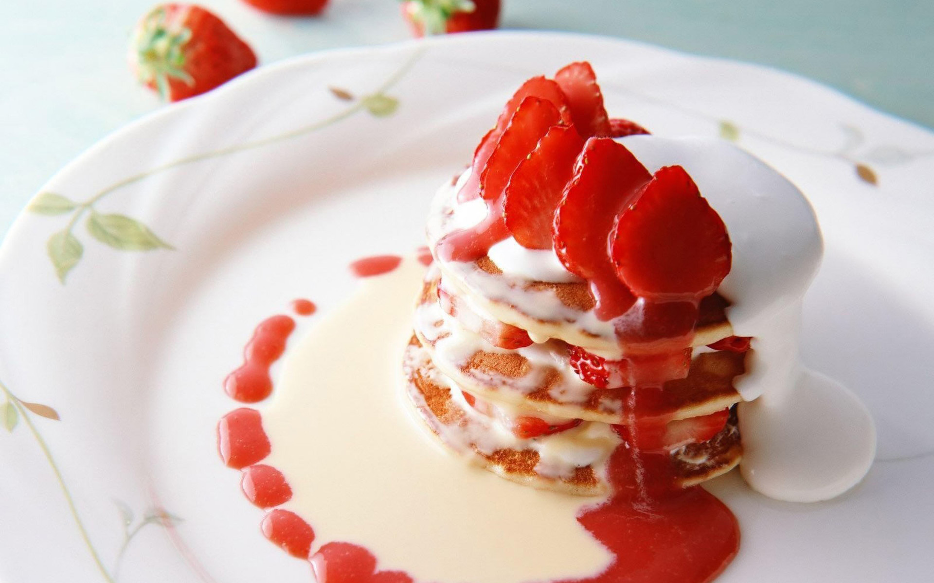 Strawberries N Cream Pancakes