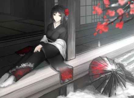 Anime geisha HD Desktop Wallpaper | Background Image