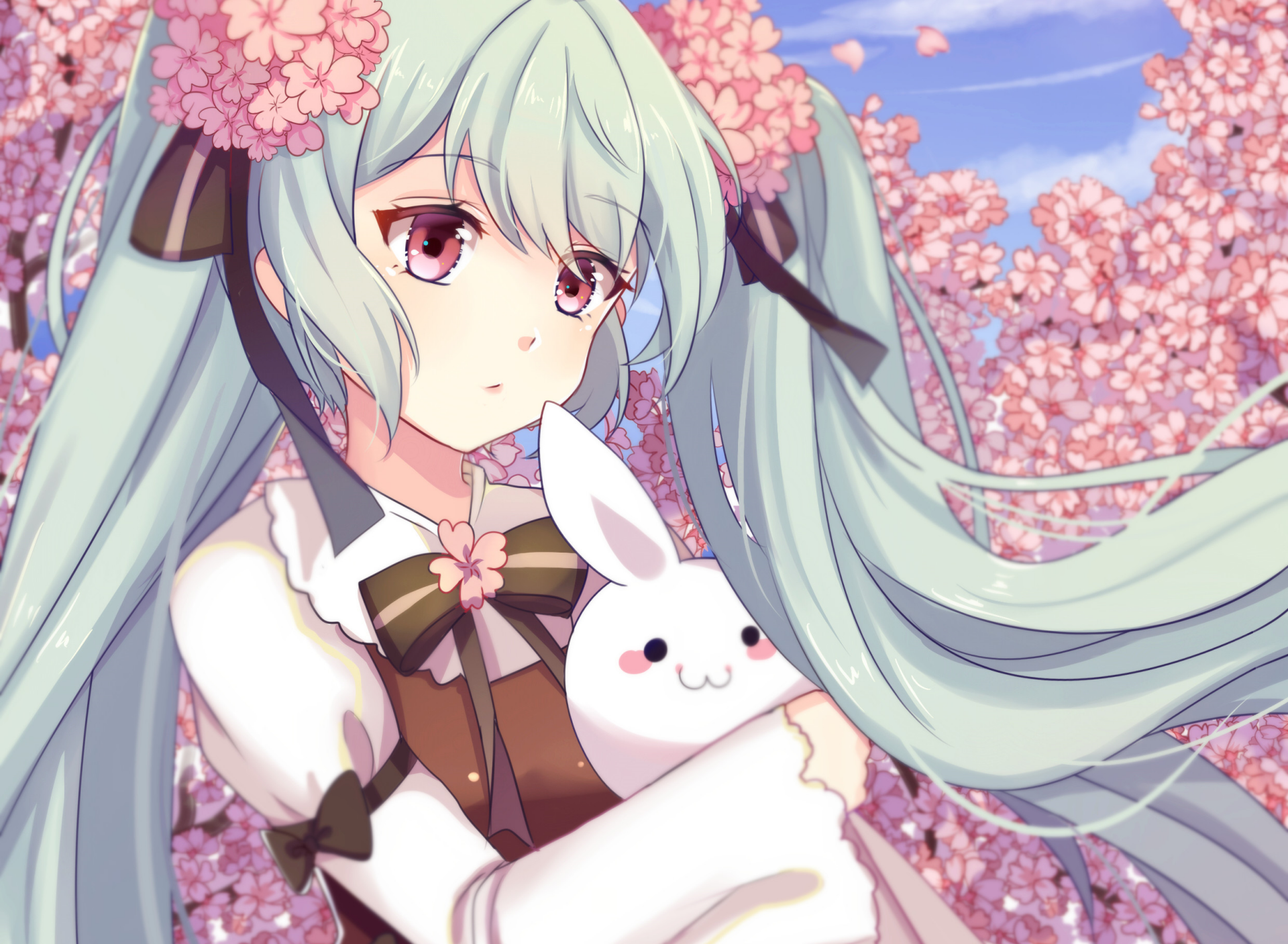 Download Sakura Miku Anime Vocaloid HD Wallpaper by 山桂贰