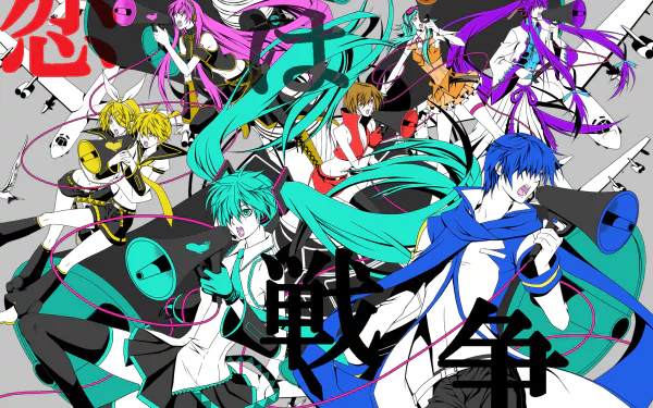Love is War (Vocaloid) Kamui Gakupo GUMI (Vocaloid) Meiko (Vocaloid) Kaito (Vocaloid) Luka Megurine Len Kagamine Rin Kagamine Hatsune Miku Anime Vocaloid HD Desktop Wallpaper | Background Image