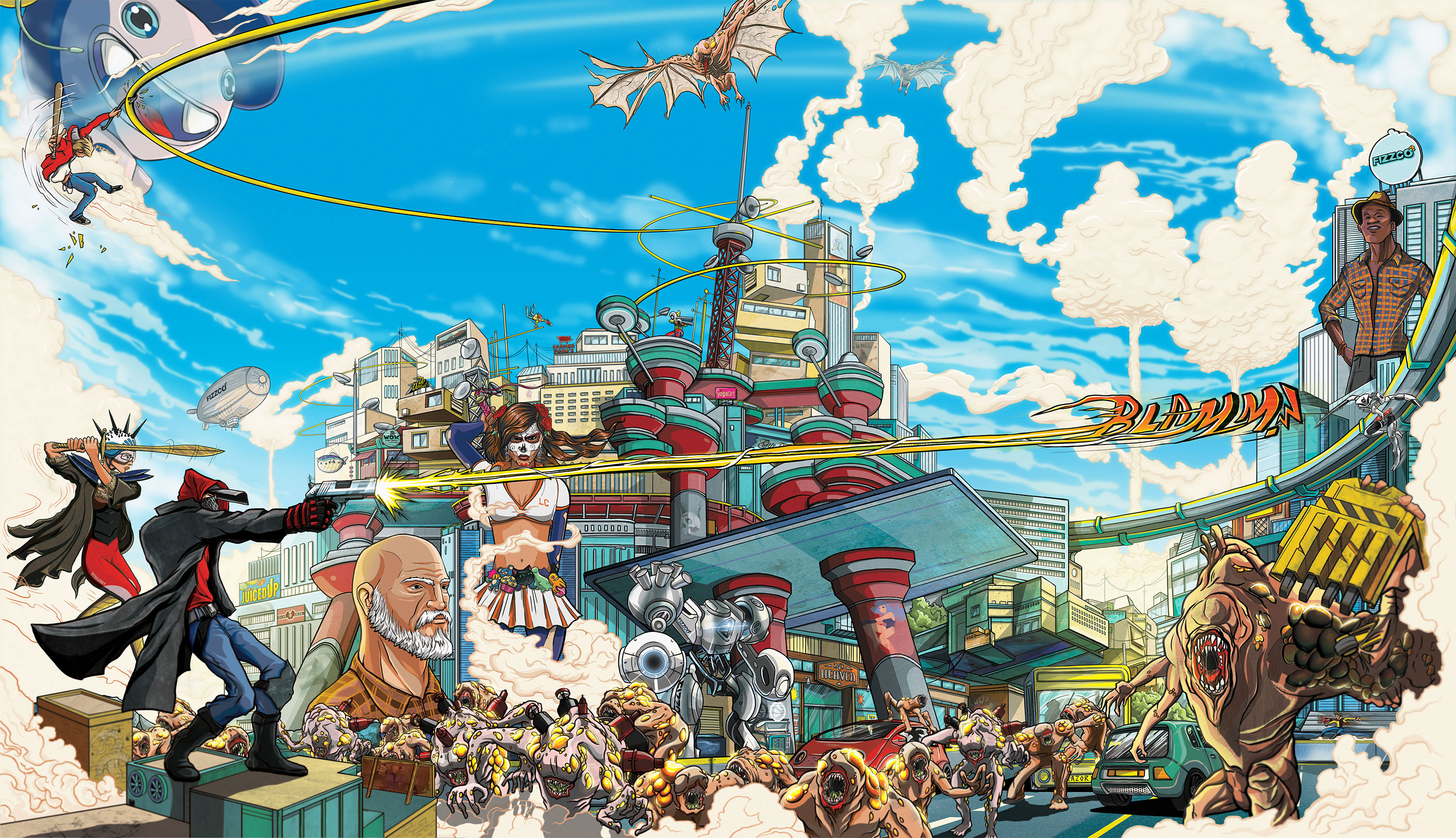 Sunset Overdrive Wallpaper  Sunset overdrive, Sunset city, Sunset